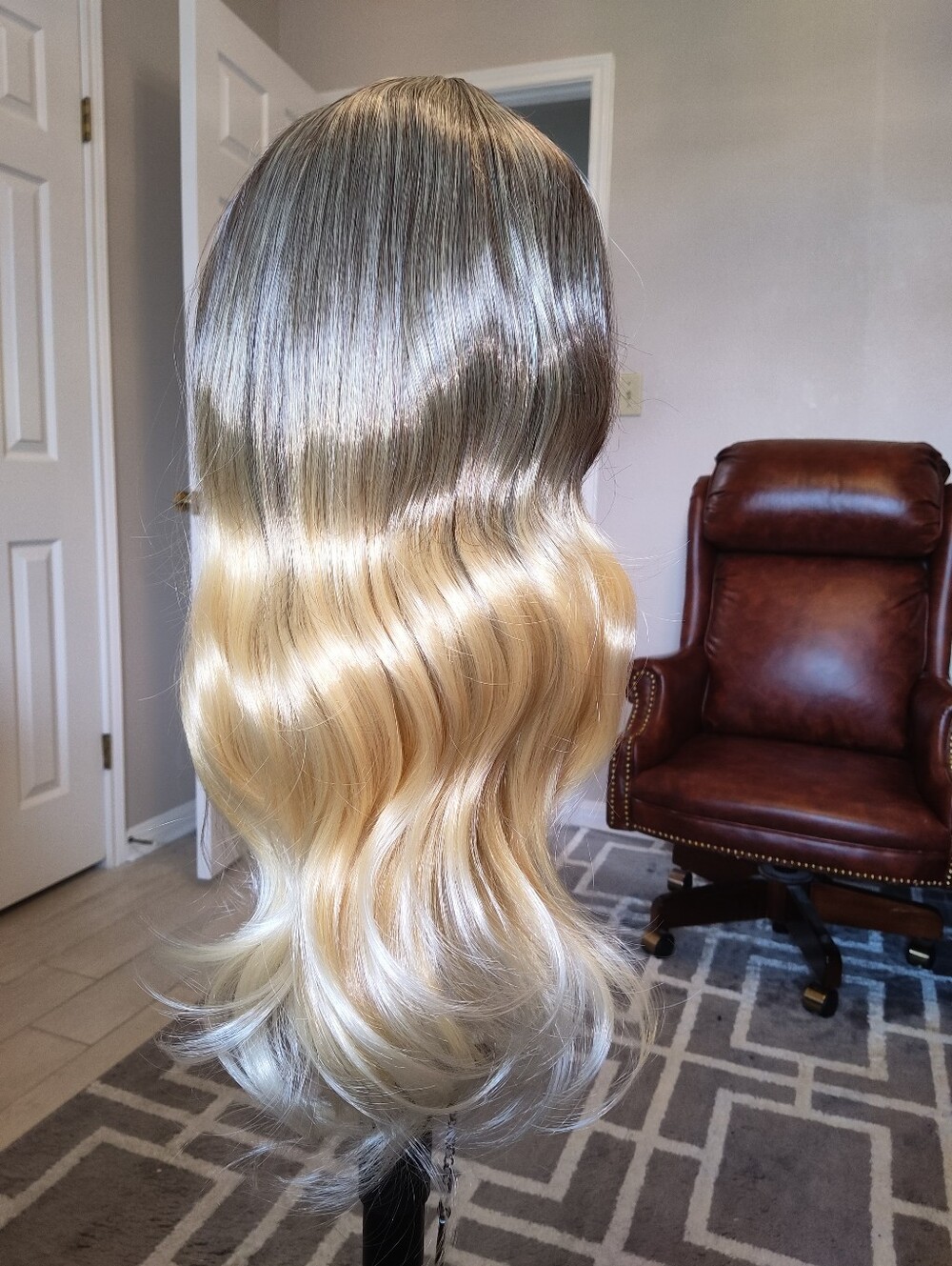 Ombre Blonde Machine MadeSynthetic Wig Long Full Cap Quick Weave Cosplay No Lace